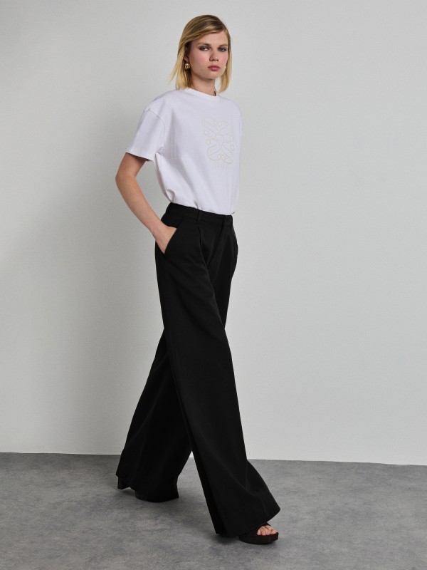Lara Γυναικείο Παντελόνι Chino - Wide Leg Fit