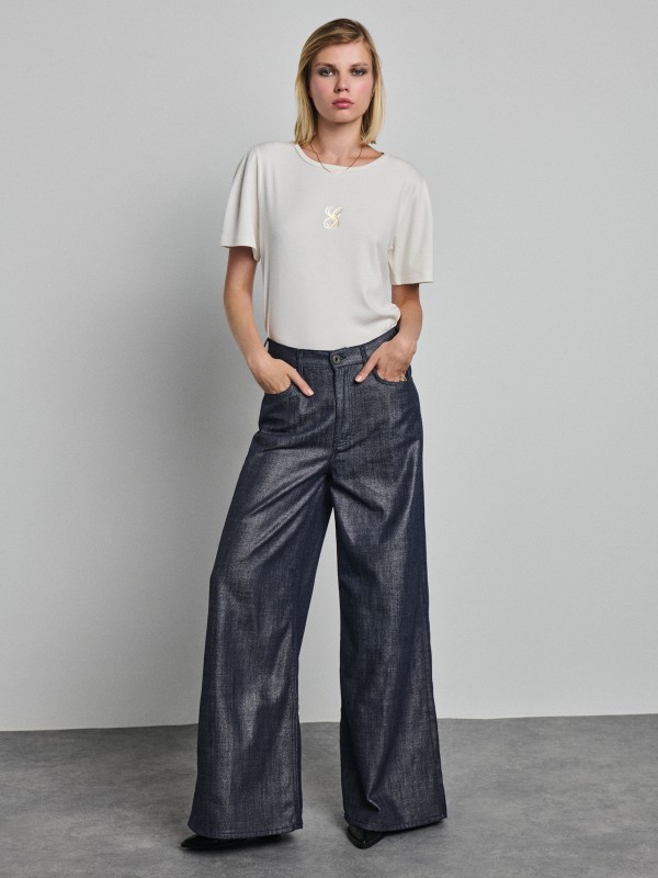 Lovely Τζιν Γυναικείο Παντελόνι-Wide Leg Fit Lovely Τζιν Γυναικείο Παντελόνι-Wide Leg Fit