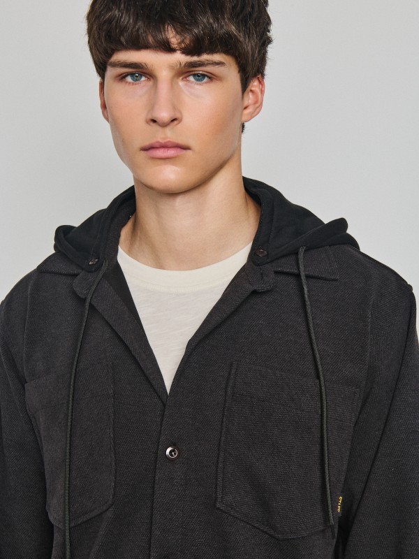 Justin 1 Ανδρικό Overshirt Με Κουκουλα