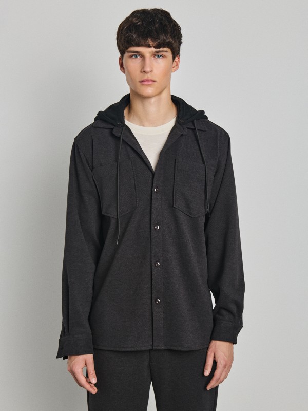 Justin 1 Ανδρικό Overshirt Με Κουκουλα