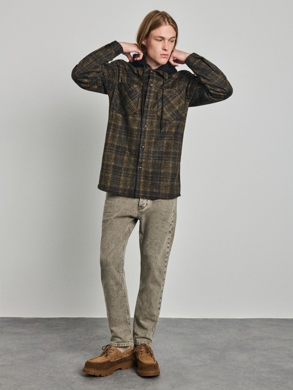 Justin Ανδρικό Καρό Overshirt Με Κουκουλα