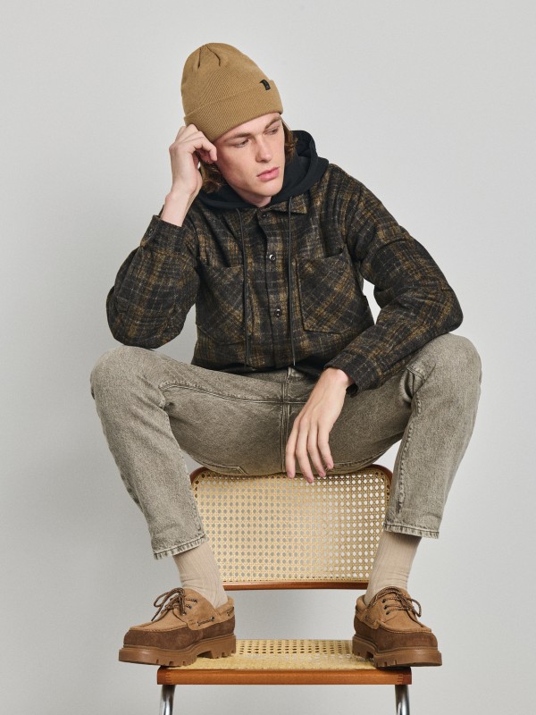 Justin Ανδρικό Καρό Overshirt Με Κουκουλα